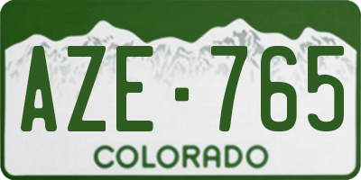 CO license plate AZE765