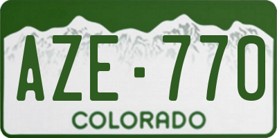 CO license plate AZE770