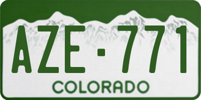 CO license plate AZE771