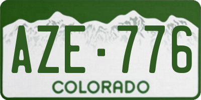 CO license plate AZE776
