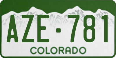 CO license plate AZE781