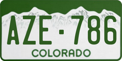 CO license plate AZE786