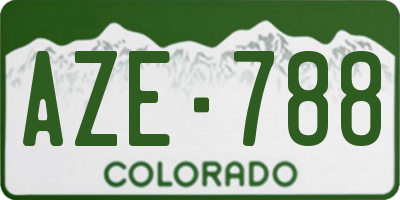 CO license plate AZE788