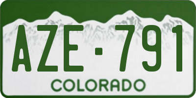 CO license plate AZE791