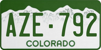 CO license plate AZE792