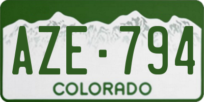 CO license plate AZE794