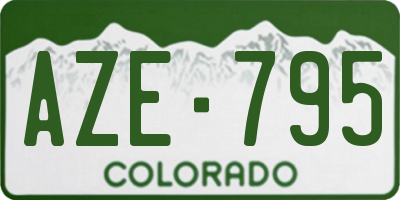 CO license plate AZE795