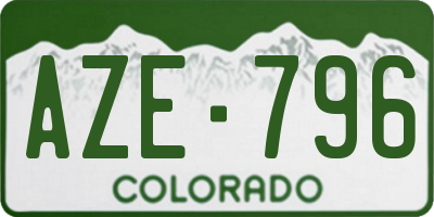 CO license plate AZE796
