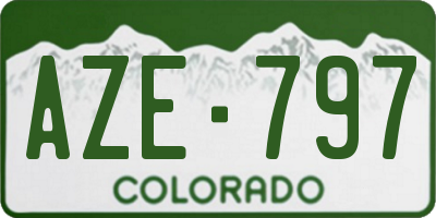 CO license plate AZE797