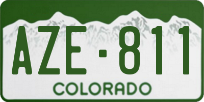 CO license plate AZE811