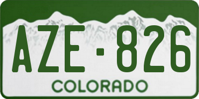 CO license plate AZE826