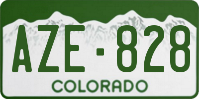 CO license plate AZE828