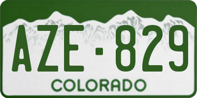 CO license plate AZE829