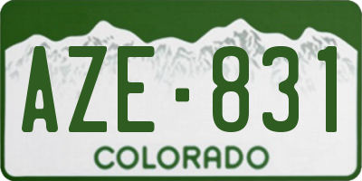 CO license plate AZE831