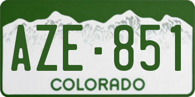 CO license plate AZE851