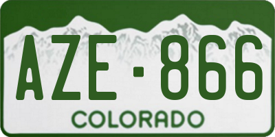 CO license plate AZE866