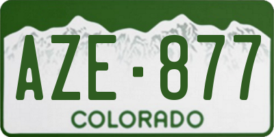 CO license plate AZE877