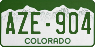 CO license plate AZE904
