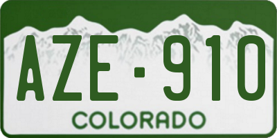 CO license plate AZE910