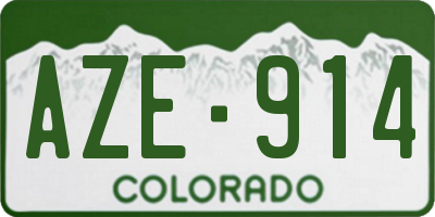 CO license plate AZE914