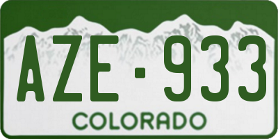 CO license plate AZE933