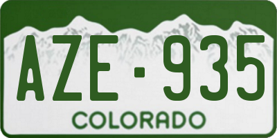CO license plate AZE935
