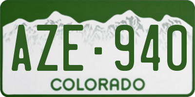 CO license plate AZE940