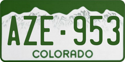 CO license plate AZE953
