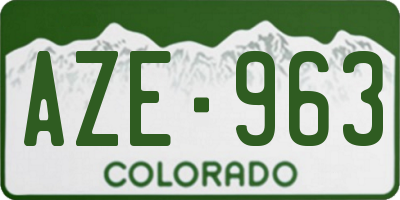 CO license plate AZE963