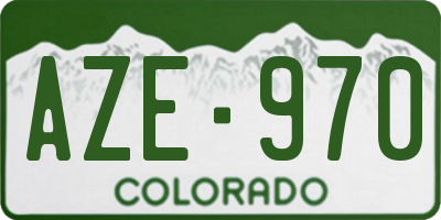 CO license plate AZE970