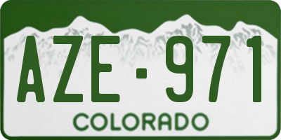 CO license plate AZE971