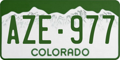 CO license plate AZE977