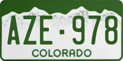 CO license plate AZE978