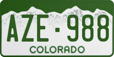 CO license plate AZE988