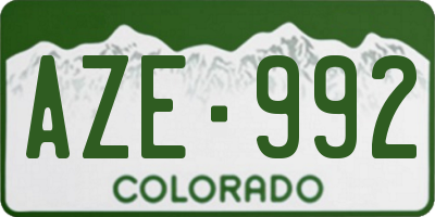 CO license plate AZE992