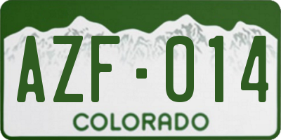 CO license plate AZF014