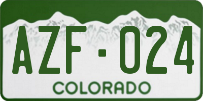 CO license plate AZF024