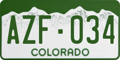 CO license plate AZF034