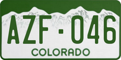 CO license plate AZF046
