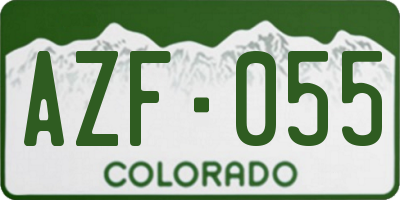 CO license plate AZF055