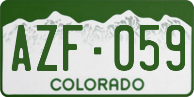 CO license plate AZF059