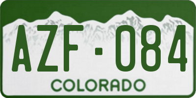 CO license plate AZF084