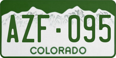 CO license plate AZF095