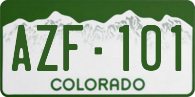 CO license plate AZF101