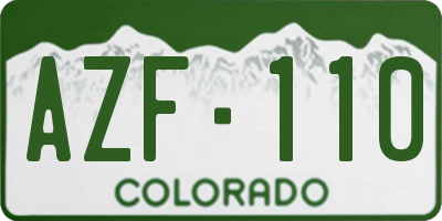 CO license plate AZF110