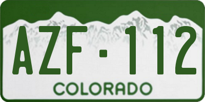 CO license plate AZF112