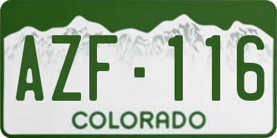 CO license plate AZF116