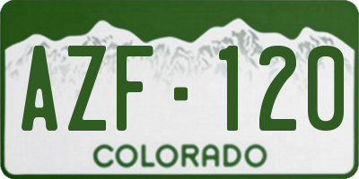 CO license plate AZF120