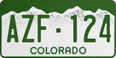 CO license plate AZF124