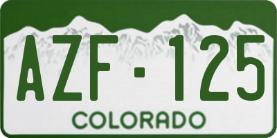 CO license plate AZF125